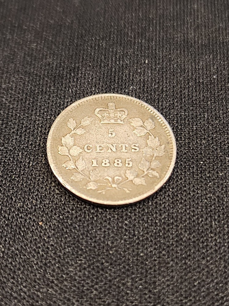 1885 Canada 5 Cents Silver Coin