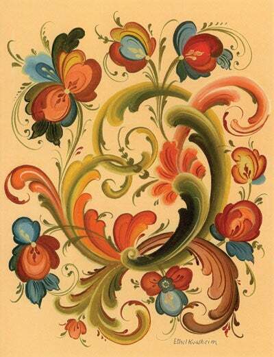 Norway Rosemaling Cards Set, NEW