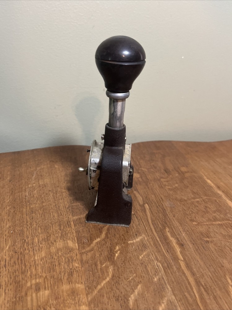 Vintage BATES Numbering Machine Ink Stamper 6 Wheels Style E