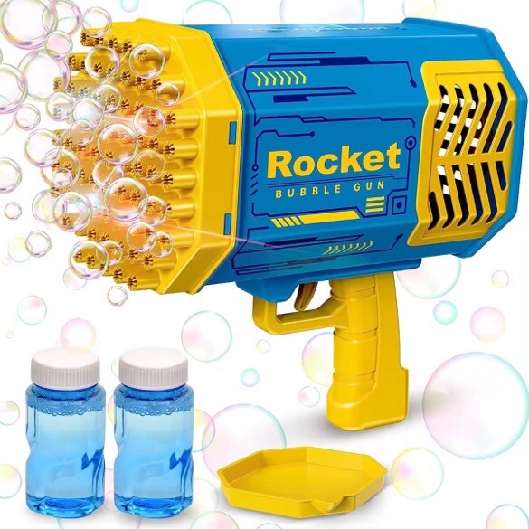Rocket Bubble Gun With Extra Packs Of Solution