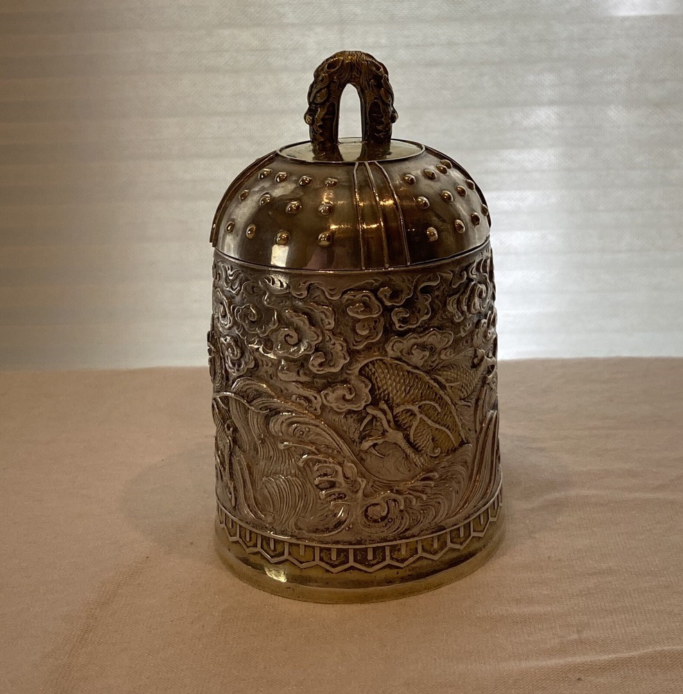 Japanese Mixed Metal ‘Dragon’ Bell Form Box