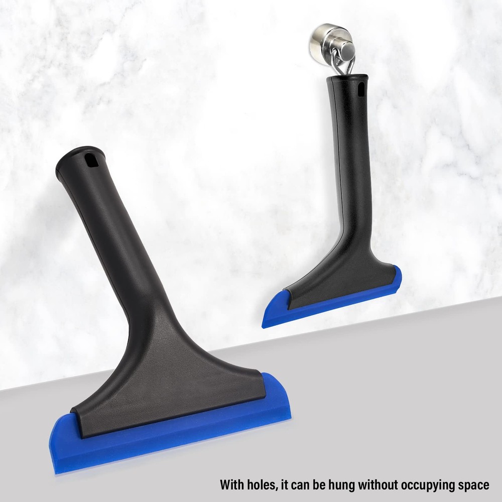 Gomake Small Silicone Squeegee Window Shower Tool,Auto Black+ Blue