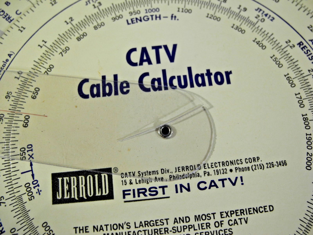 Vintage Jerrold CATV Cable Calculator