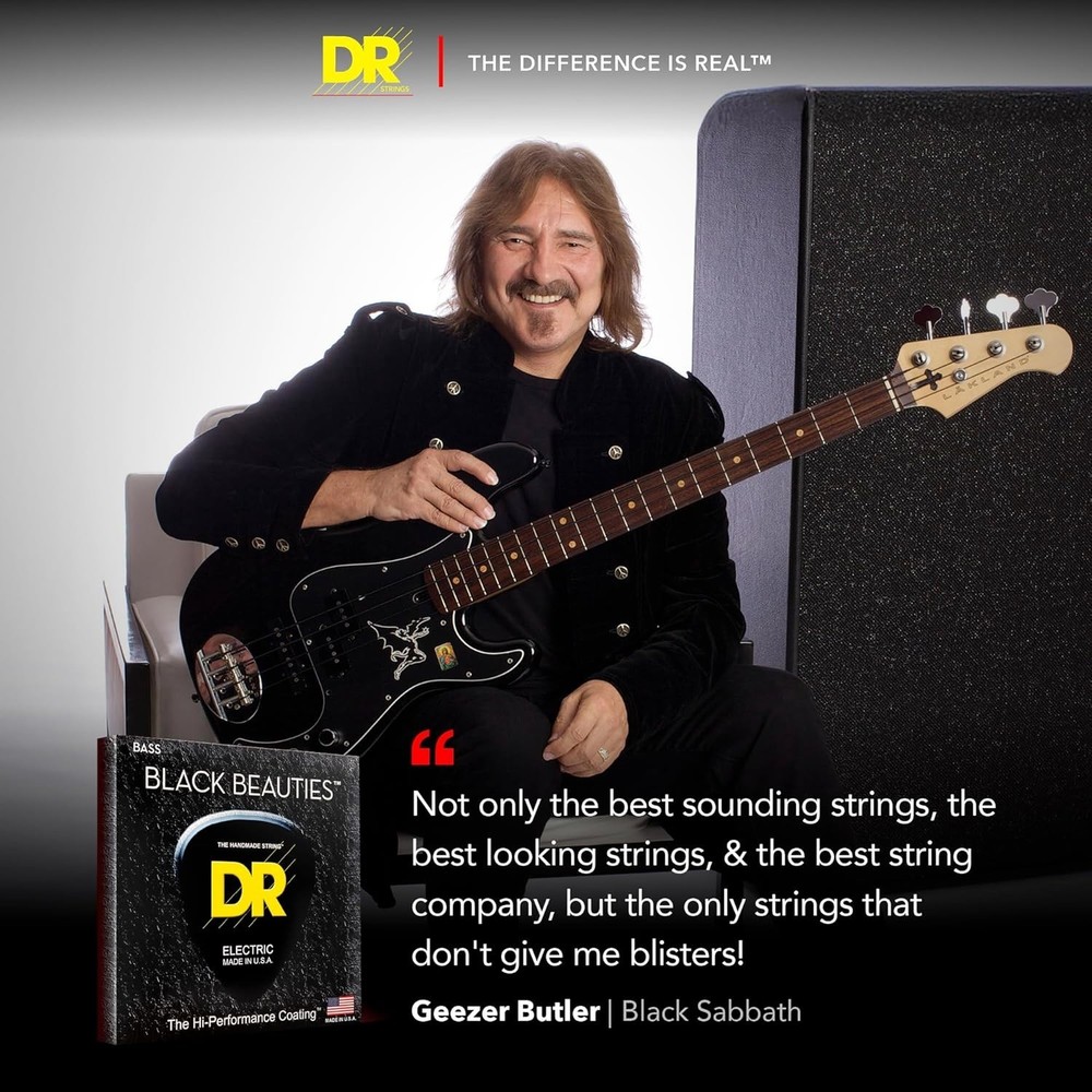Electric Bass Strings Coated Black Medium Gauge 4-String for Stage and Studio