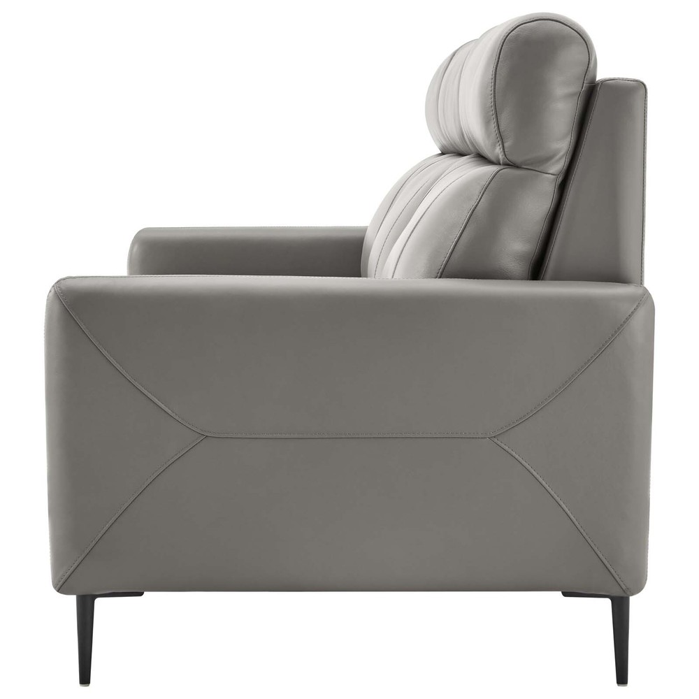 Modway Huxley Leather Sofa in Gray