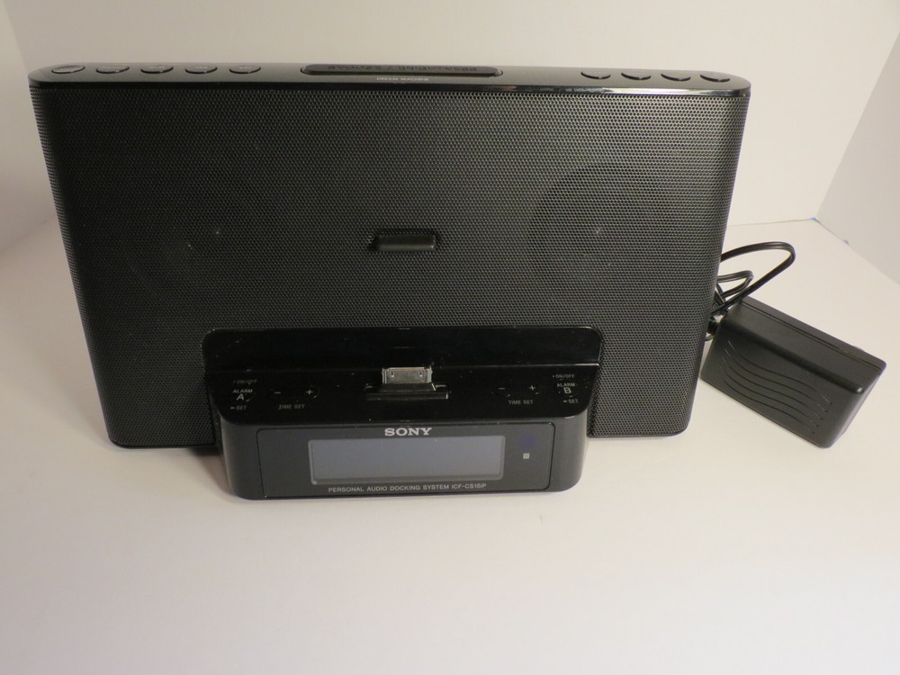 Sony Dream Machine Docking Station ICF-CS15iP for iPhone iPod Black Working