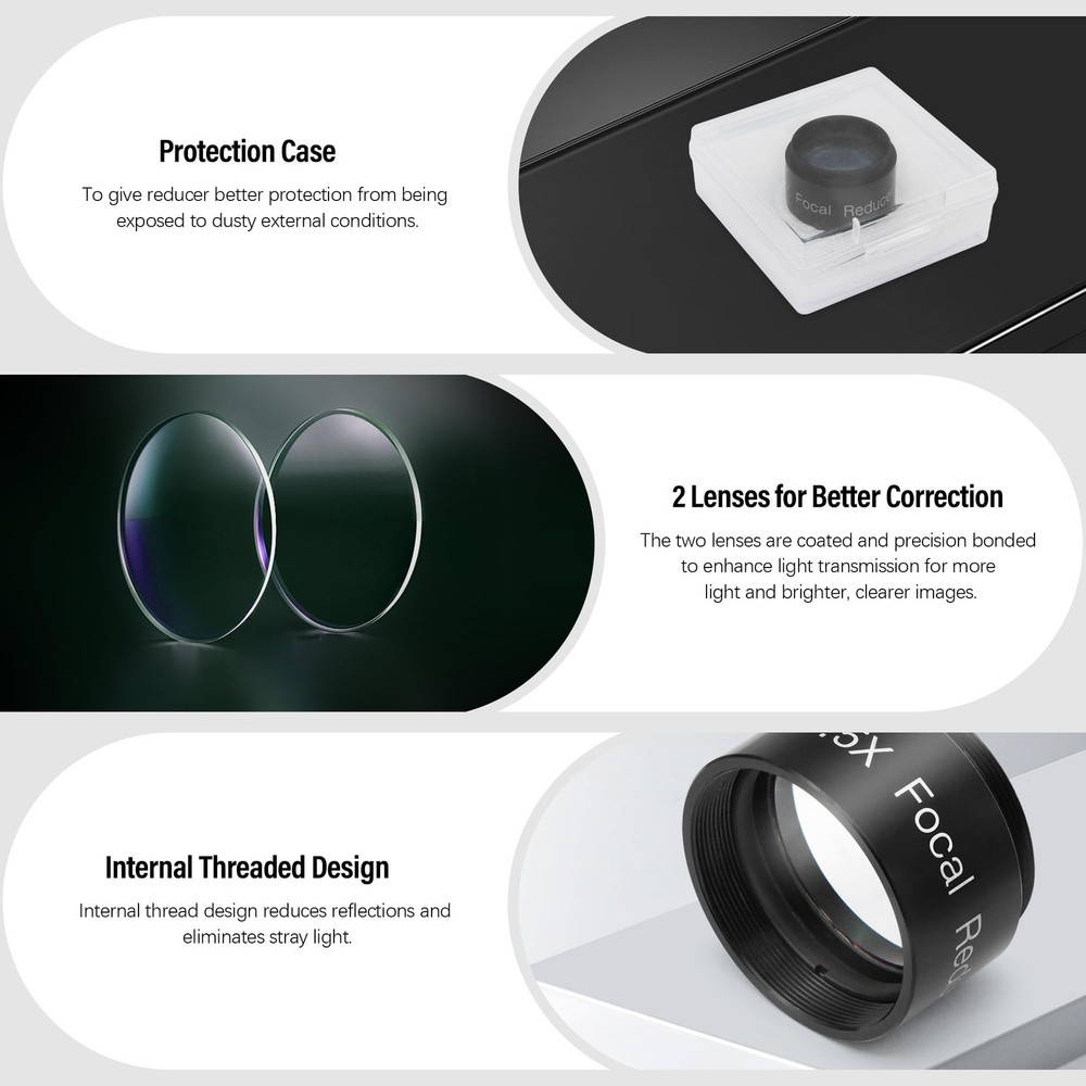 0.5X Focal Reducer for Telescope, Fully Multi Coated Field Corrector Imaging ...