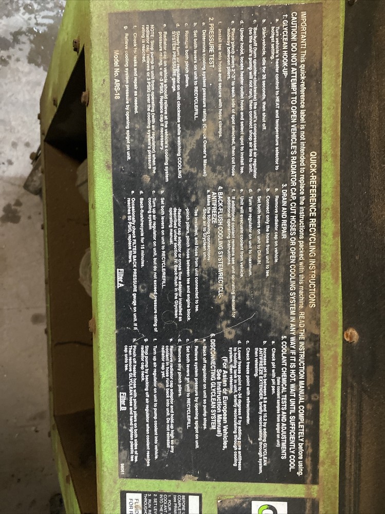 Glyclean antifreeze coolant recycling system