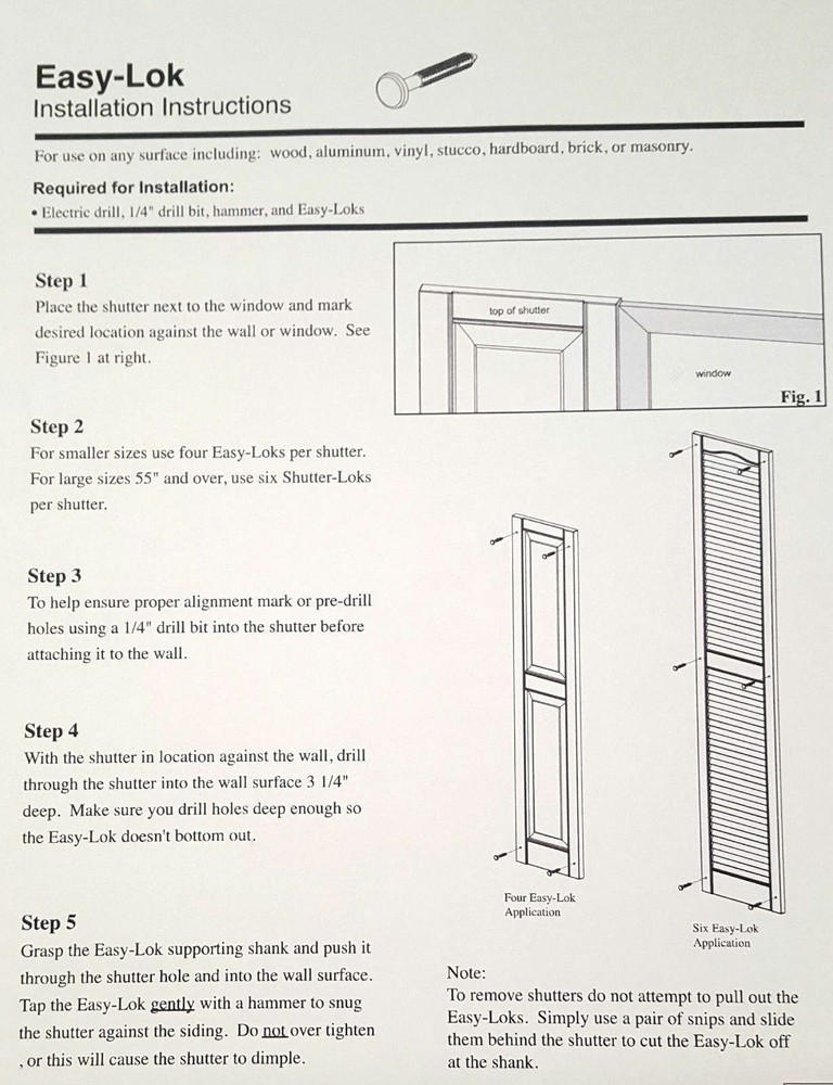 Classic Blue 85 Pack Window Shutters Panel Peg Loks 3" Shutter Fasteners Spikes