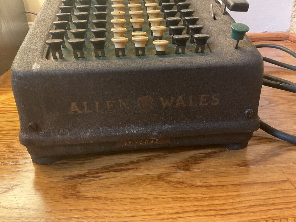 Allen & Wales Model E Adding Machine 1958 Tested Does Turn On