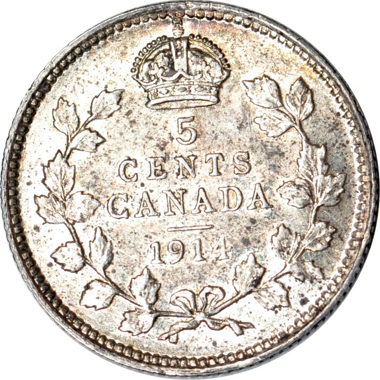 1914 5C Canada Five Cents AU