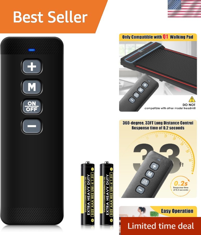 Replacement Remote for Walking Pad Q1 - Includes Batteries, Lightweight, Durable