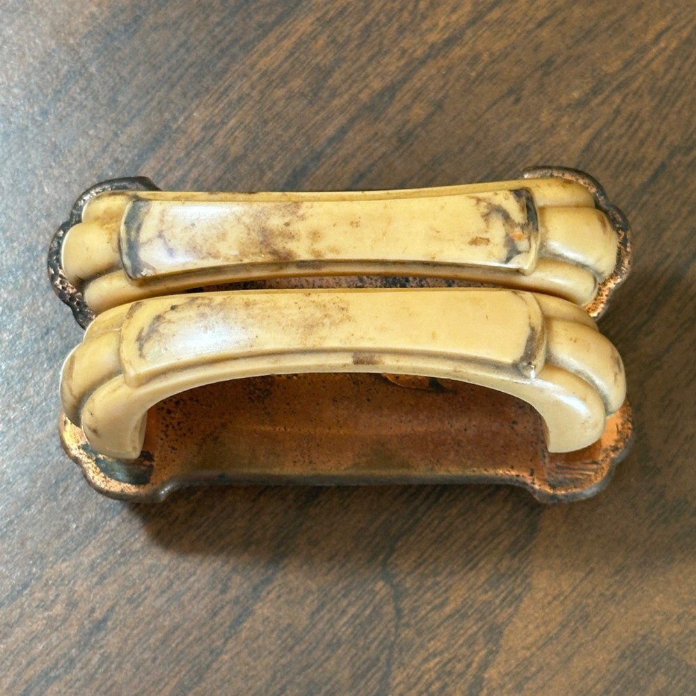 2 Vintage Drawer Pull Handles - Bakelite, Art Deco