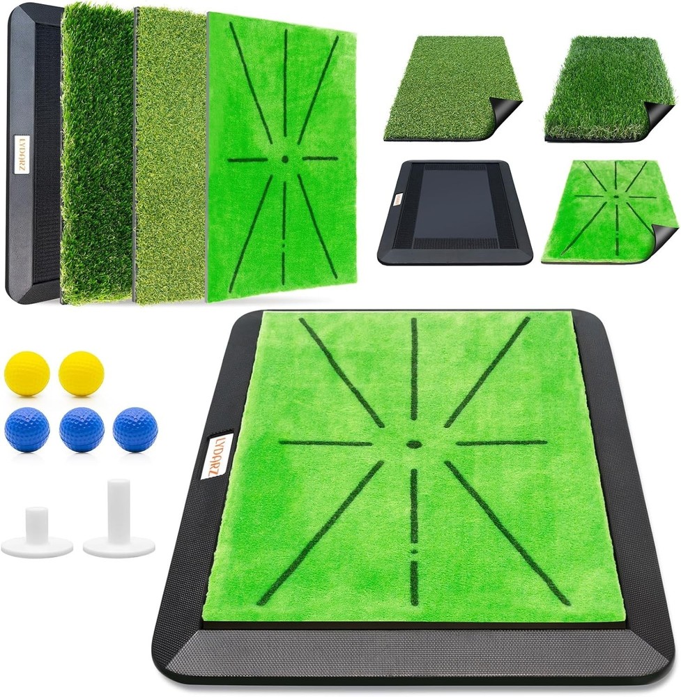 Portable Golf Hitting Mat with Instant Feedback - 3 Versatile Replacement Mats