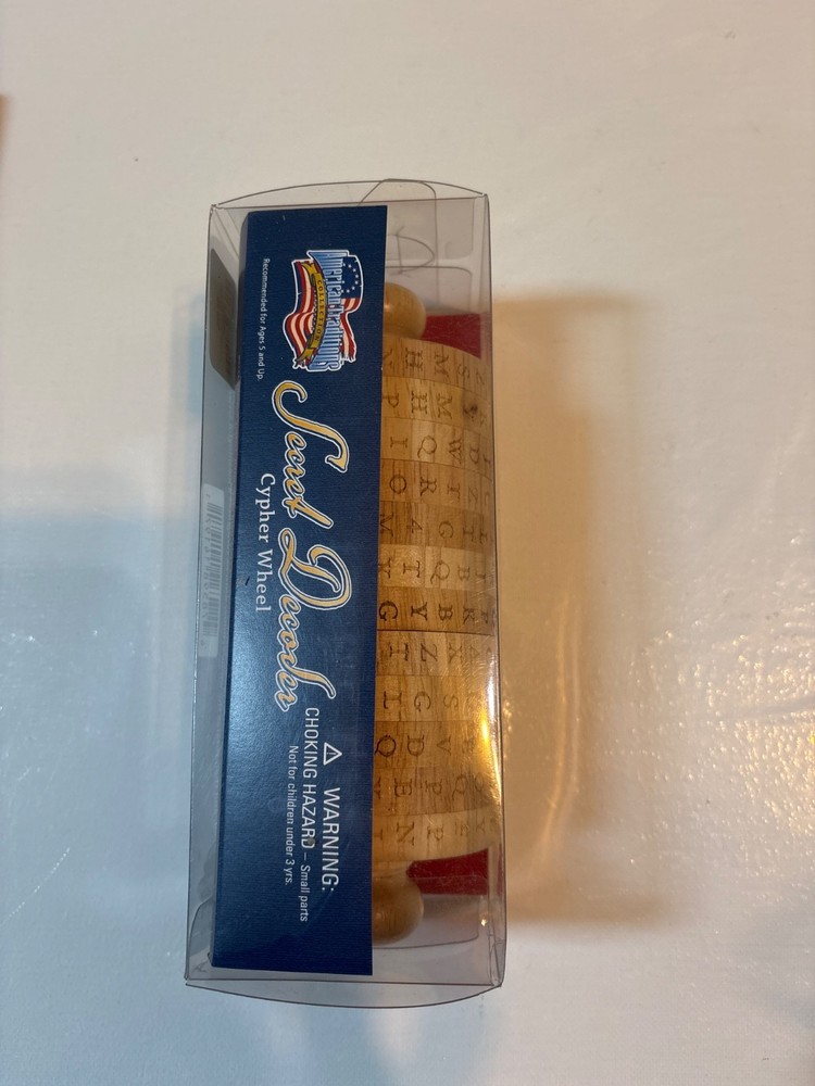 American Traditions Cypher Wheel Wooden Secret Decoder EUC W Box