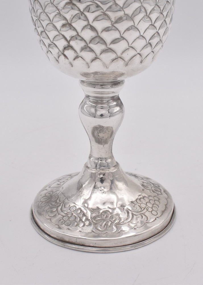 Antique German 800 Solid Silver Kiddush Cup, Post-1888 Moon and Crown Hallmarks