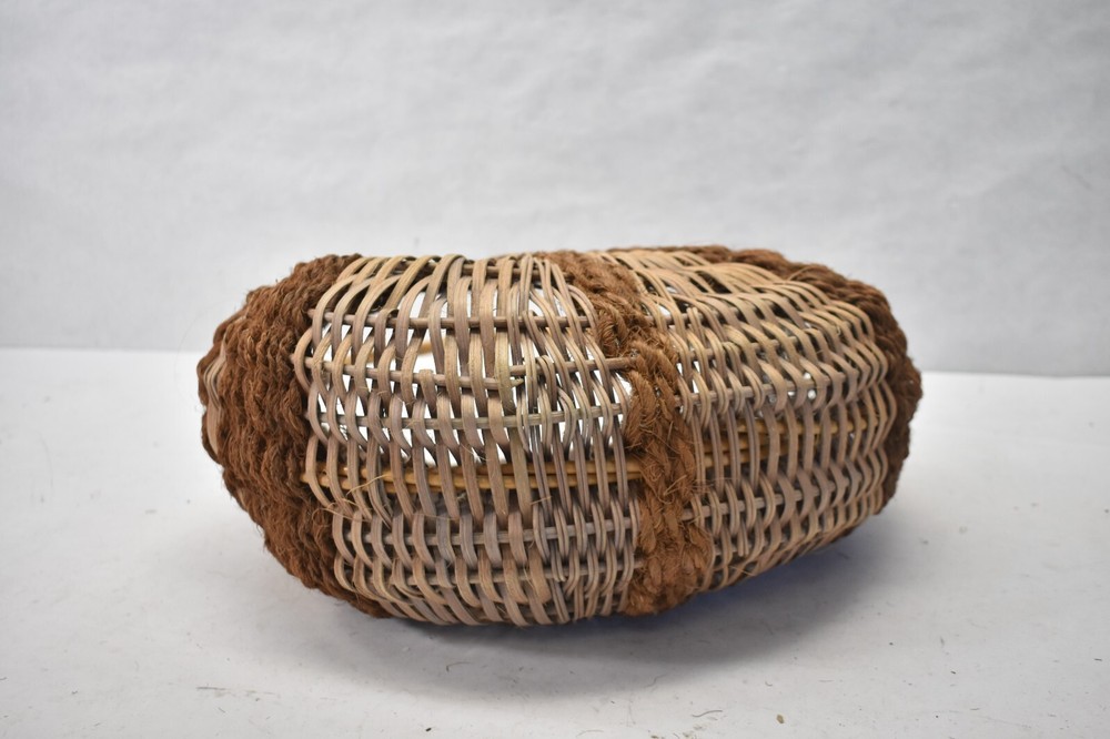 Woven Basket Accessory Weave One Handle Half-Circle Design 14" W x 11"