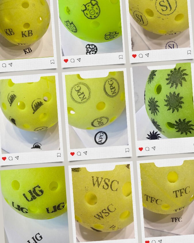 Permanent Self Inking Pickleball Ball Stamp - Rectangle