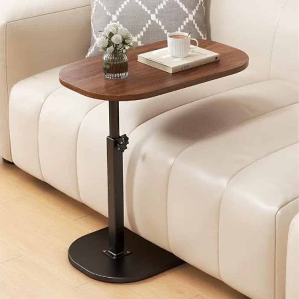 C Shaped End Table Adjustable Height, 360° Swivel C Side Tray, Small Bedsid
