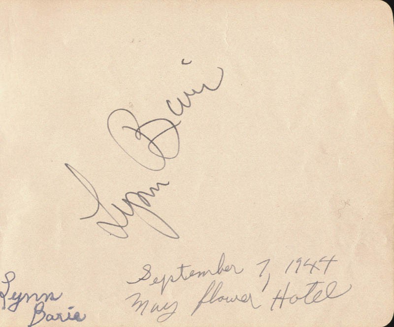LYNN BARI - AUTOGRAPH NOTE DOUBLE SIGNED