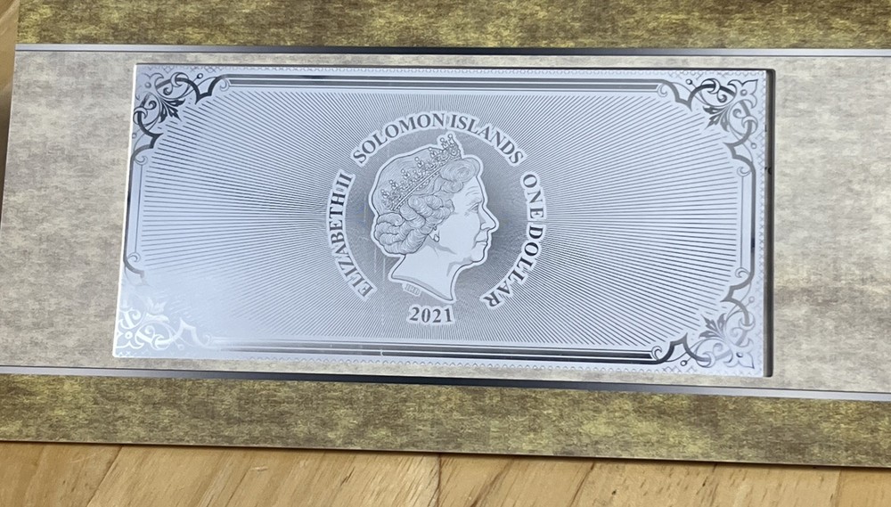 2021 Solomon Island 3g Silver Proof Dollar Then Commandments Biblical Note