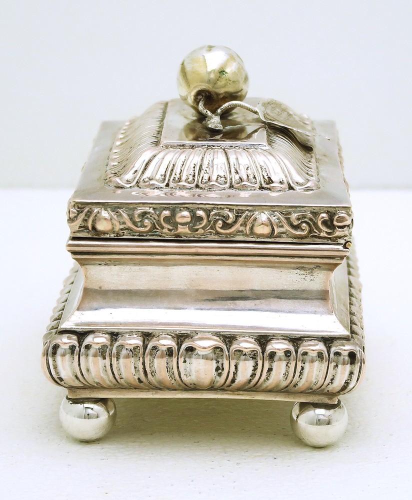 Eastern European or Polish Solid Silver Sugar Etrog Citron Lock Box