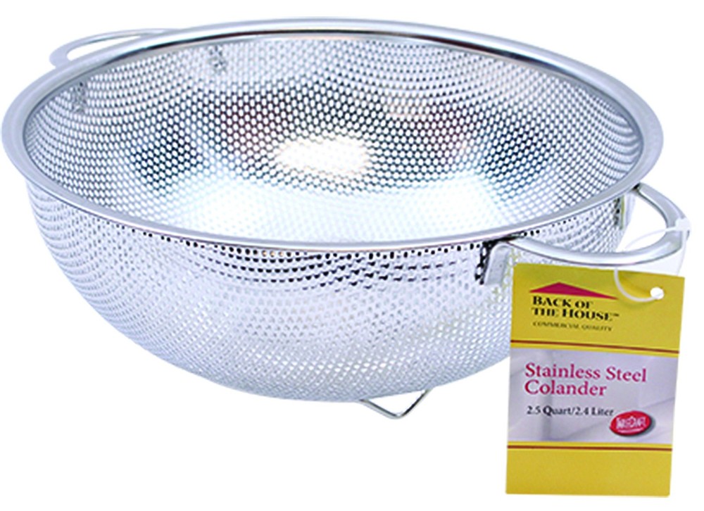 Tablecraft 2.5 Quart Colander with Handles, Stainless Steel