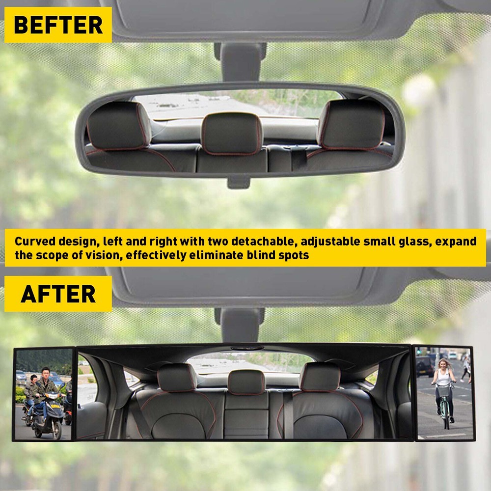 390mm Extendable Car View Rearview Mirror Interior Rear Wide Angle Windshield