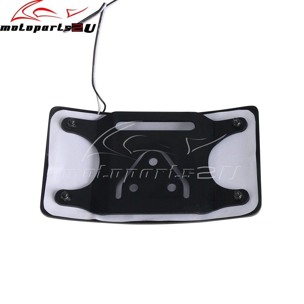 Curved Laydown License Plate Mounted & LED Light Plate Frame for Harley-Davidson