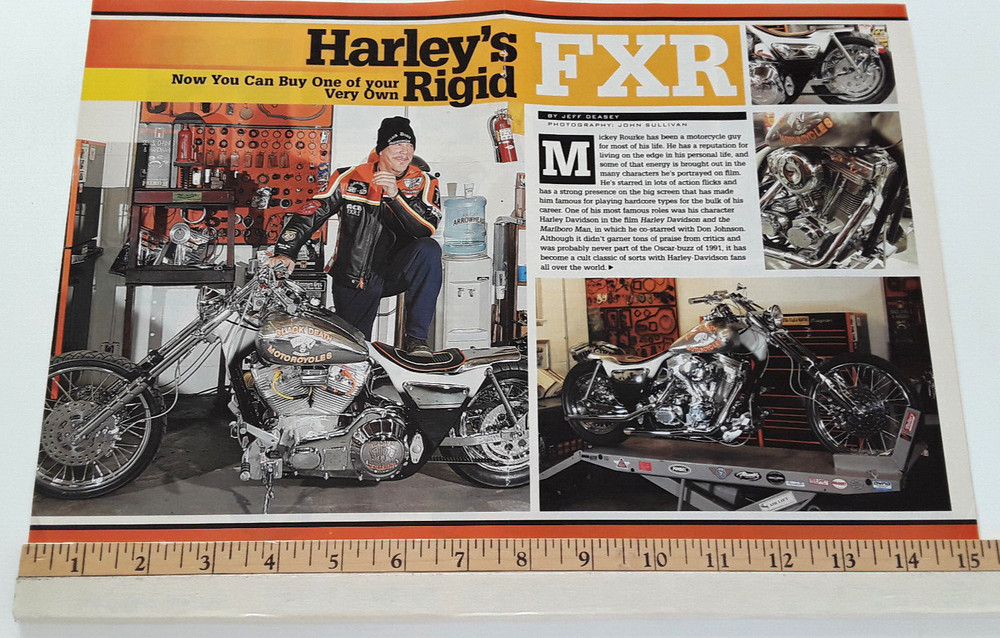 MICKEY ROURKE BLACK DEATH MOTOCYCLES ORIGINAL 2003 ARTICLE