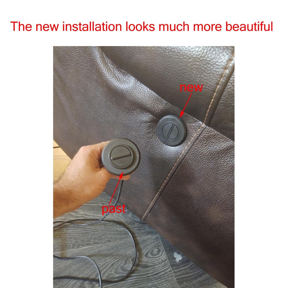 Electric Recliner Switch,2 Button Round Hand Control Handle,5 Pin Plug Fixed ...