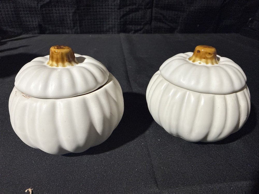Ceramic White Pumpkin Candles