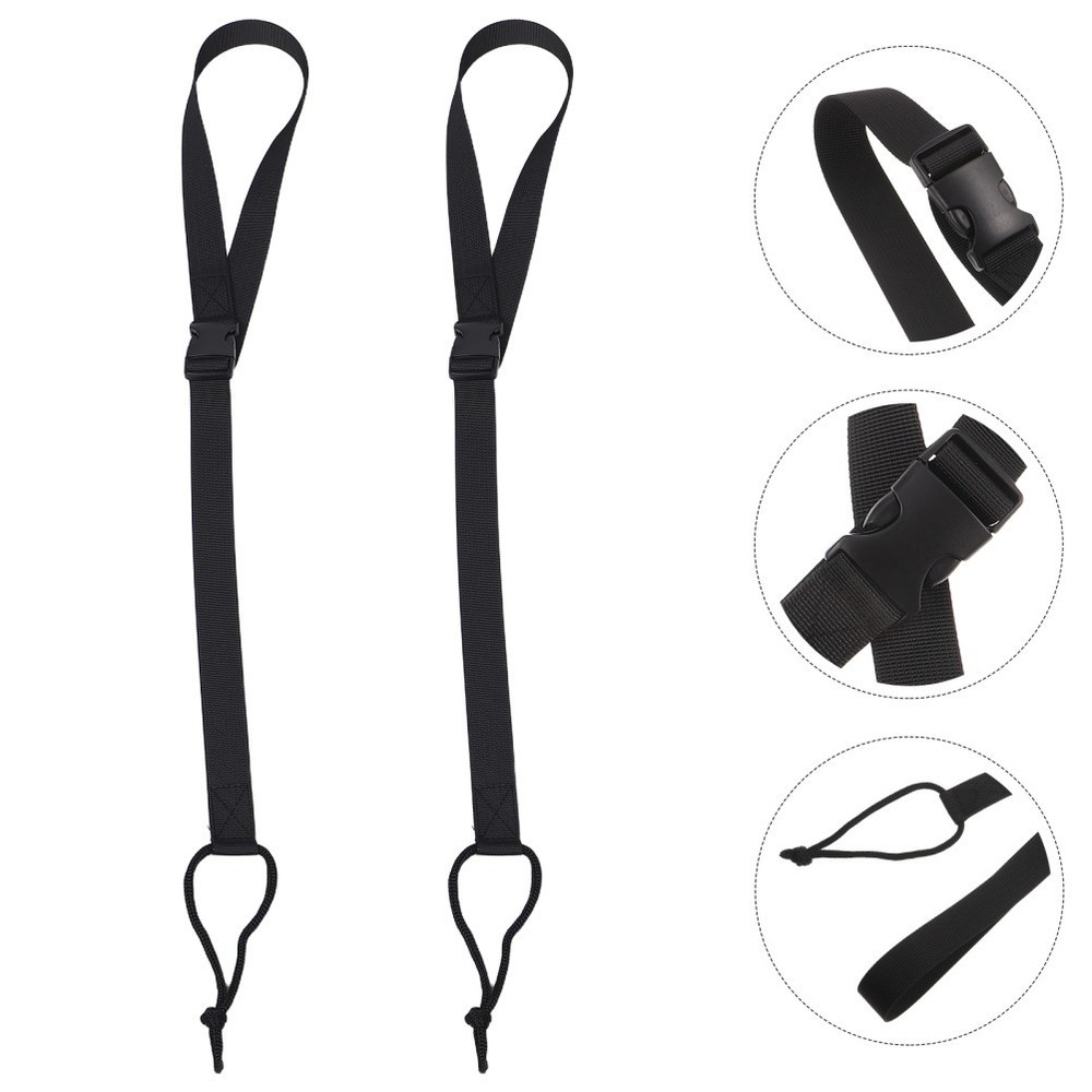 2 Pcs Snowboard Leash Accessories Bindings Straps Retractable Tow