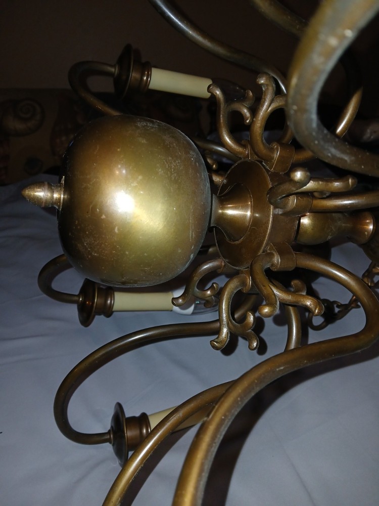Antique Brass 8 Kight Candlestick Chandelier