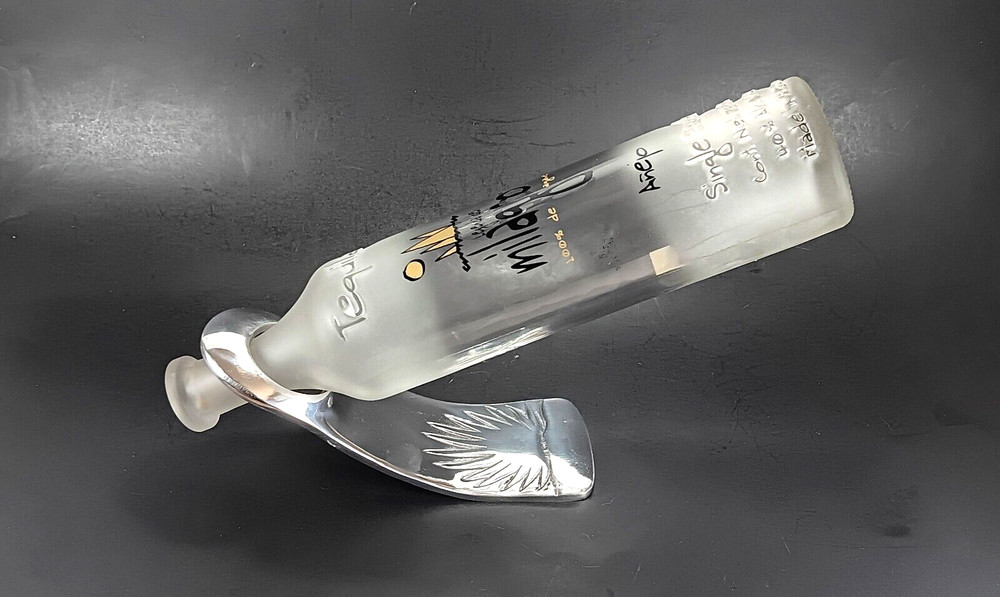 Balancing Bottle Holder Agave Cactus Tequila Wine Liquor Silver Barware