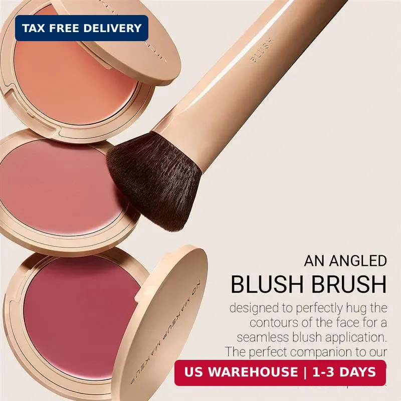 No Makeup Makeup Blush Brush, Angled Design with Soft, Dense Bristles for Effort