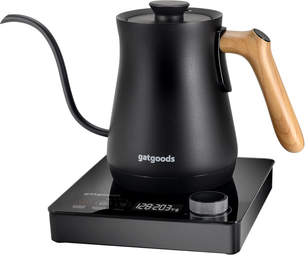 Electric Gooseneck Kettle – Precise Temperature Control, 1200W Fast Boil, Keep W