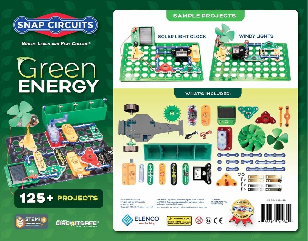 Snap Circuits Green Energy Electronics Exploration STEM KIDS Science Learn Gift
