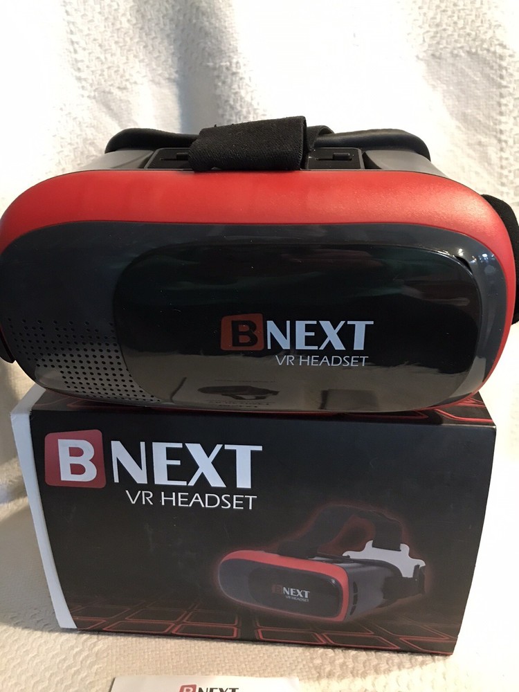 BNEXT VR Headset - Universal Virtual Reality Goggles - iPhone & Android Red EUC