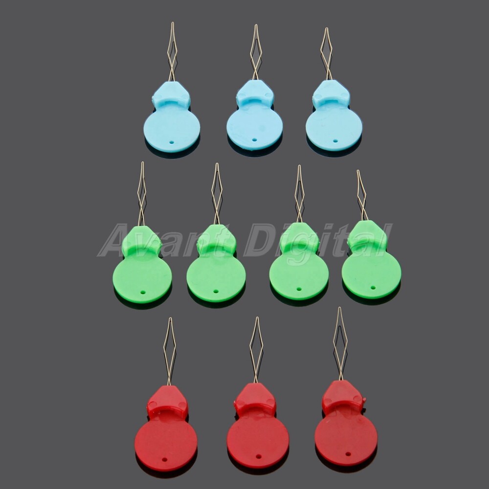 10pcs Thread Guide Knitting Craft Kit Needle Threader Sewing Wire Punch Tools