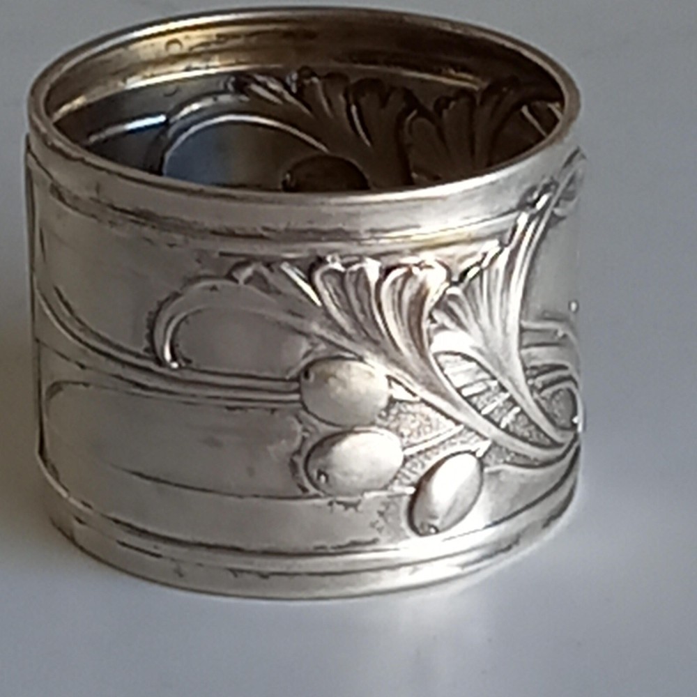 Antique Secessionist German Solid Silver Napkin Ring