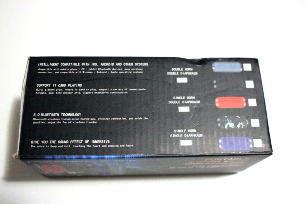 PORTABLE BLUETOOTH SPEAKER WIRELESS HIFI TONE QUALITY BLACK