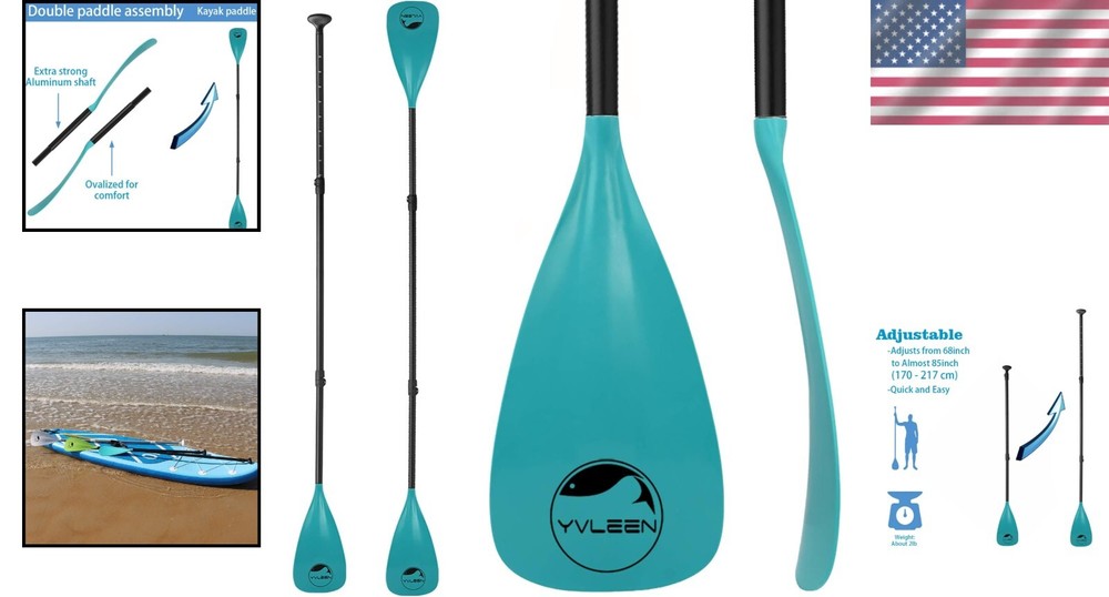 Versatile 4-Piece Paddleboard Paddle - Adjustable Height and Lightweight Design