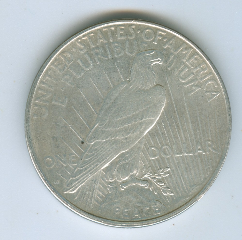 1922-D PEACE SILVER DOLLAR--CHOICE WHITE UNCIRCULATED COIN