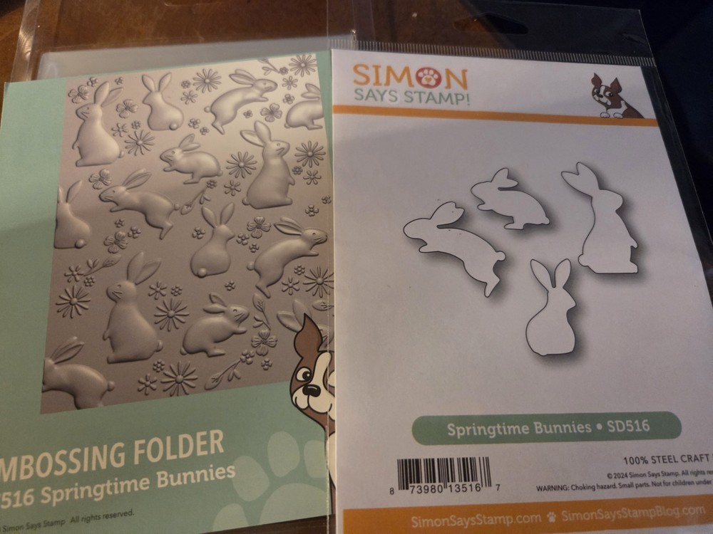 Simon SPRINGTIME Bunnies Embossing Folder And Dies Retsil $18.97
