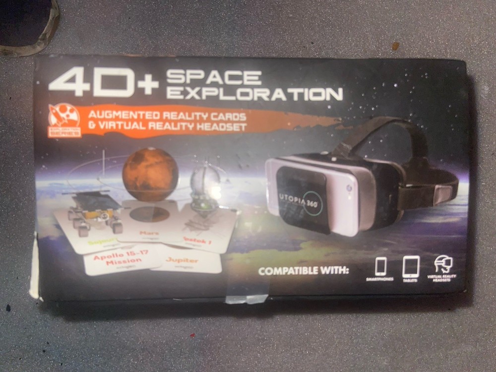 Utopia 360 4D+ Space Exploration VR Headset w/ 26 AR Cards STEM Set