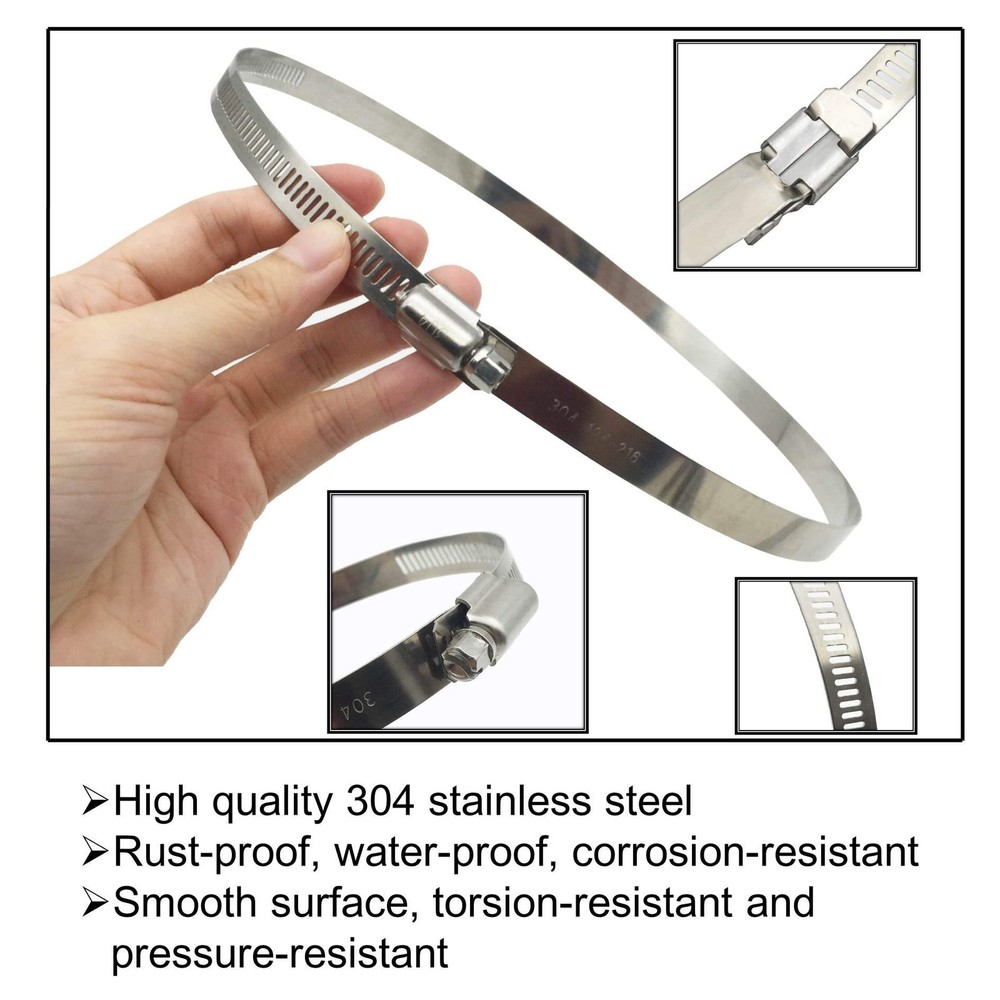 EesTeck 2Pcs 12"(Diameter) Adjustable 304 Stainless Steel 12" -2Pcs, Silver