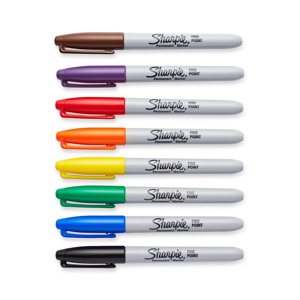 Sharpie Fine Point Permanent Markers Assorted Colors 8 Pack Durable Ink