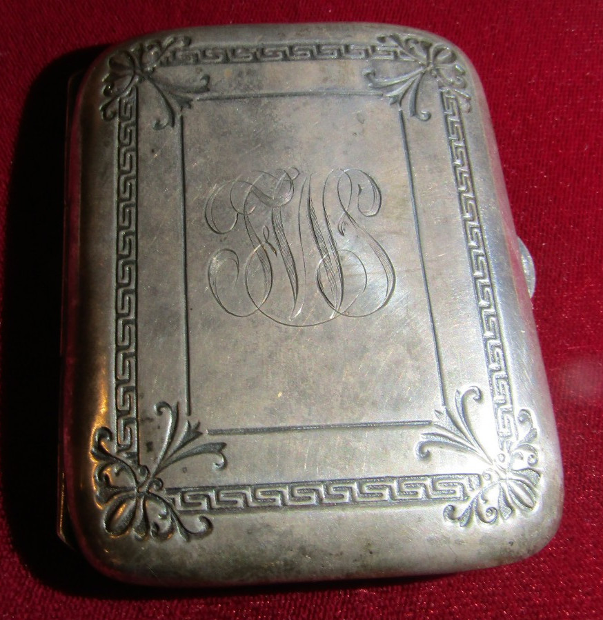 Rare Vintage Sterling Silver Cigarette Box/Case 62g Monogrammed  ???
