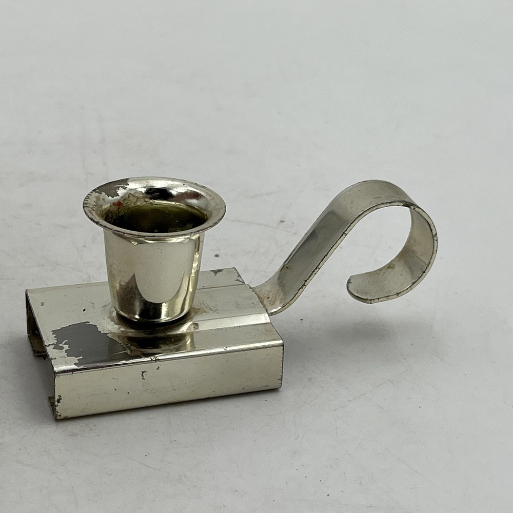 Vintage Small Silver-Plate Chambers Stick & Matchbox Holder 1 Prepper Primitive